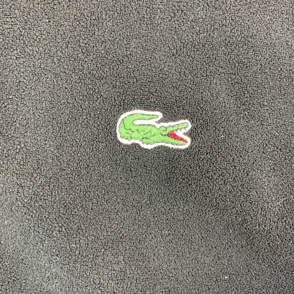 Lacoste Men Sweater Jacket 4 / Medium Black Full Zip Long Sleeve Pockets Thermal - Picture 2 of 9